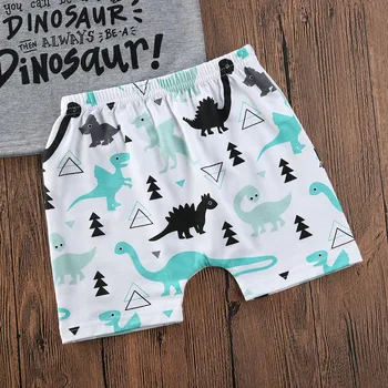 Sommer lille Barn Baby Drenge 6M-4T Dinosaur Tøj Sæt, Ærmeløs T-shirt, Toppe+Shorts Bukser Outfit Sæt