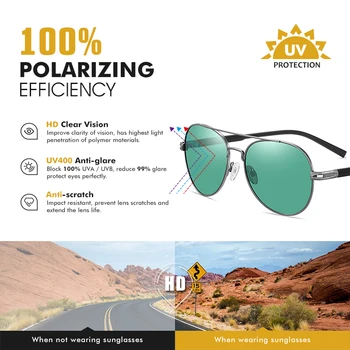Top Mænd Klassiske Pilot Solbriller, Polariserede Grøn Blå Kvinder Sol briller Til mænd Kørsel Luftfart aluminium Stel fjederben UV400