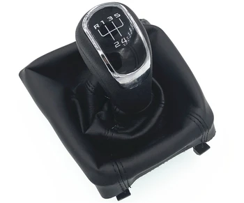 Høj Kvalitet For Skoda Octavia II 09-12 YETI 09-12 5 Speed Car Gear Shift-Knapper Med Giator Læder Boot