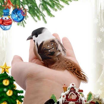 Kunstige Fugl, Indretning Gave juletræ Ornament Søde spurv Træ Græsplæne Have Ornamenter Have Hjem Decors Børn til Stede 12pcs