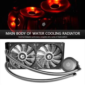 ID-KØLING af CPU-vandkøler 120mm 4 Pin 2 Heat-pipes Integreret Køling Radiator Heatsink 2 Fan til LGA 1200/2011/AMD/AM4