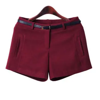 Efterår og Vinter Uldne Shorts Kvinder Hiigh Talje Casual Shorts Til Piger Alle-Match Plus Size Solid Shorts til Kvinder J428