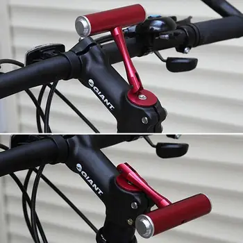 1 STK T-Typen Aluminium Legering Cykel Cykelstyr Lampe Beslag Holder Telefonen Extender Mount Udvidelse til MTB Cykel