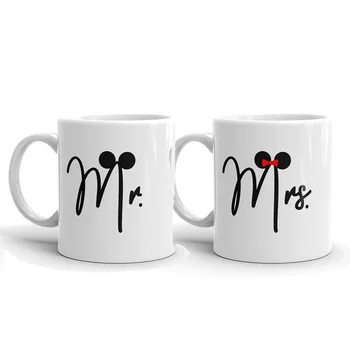 Hr. og Fru kaffebæger cup bryllup, Engagement, Jubilæum, Bridal Shower Jul, Valentines Par Elsker gave