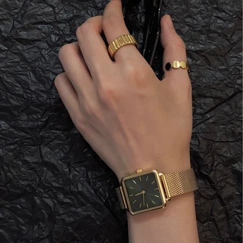 Luksus Kvinder Sølv Dial Bracelet Quartz Ure Mode Damer Kjole Business Metal Bælte Kvarts Ur Reloj Mujer