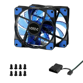 VIRIVI 120mm LED Ultra Lydløs Computer PC Case Fan 15 LEDs 12V Cpu Heatsink for Cooler Master Ventilator DC 12V 4P 3P-Stik