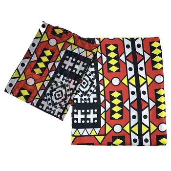 Hot salg Ghana Stil silke satin stof med chiffon bånd 2020 Nyeste stil Smukke Afrikanske voks design (3stk for DHL)