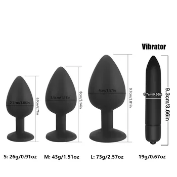 Silikone Anal Plug Legetøj for Voksne Anal Butt Plug Med Bullet vibrator sex legetøj til Mænd/Kvinder Gay Adult Sex Produkter