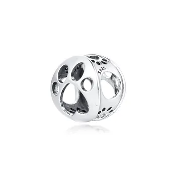 2020 Nye Gennembrudt Pote Print Charms 925 Sterling Sølv Perler til smykkefremstilling Pet Tegn Perler Passer til Armbånd DIY Kralen