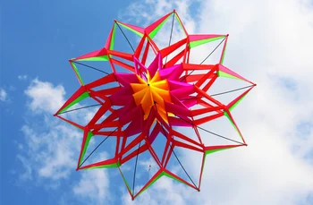Nye Ankommer 3D Blomst Kite Med Håndtag og Line Godt Flyvende Factory Outlet