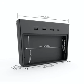 USB-Hub 5 Porte SSD Disk Pinde Center Konsol Kit, USB-HUB Hukommelse Opbevaring Boks Accessorie Til Tesla Model 3 Wireless Charging Pad