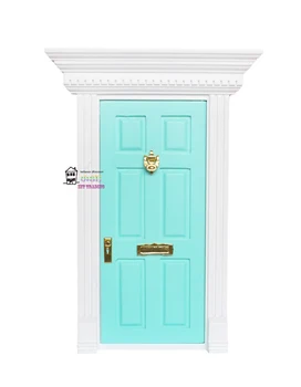1:12 Dukkehus miniature Fe Døren Lys Grøn Uden åben Dukker Dele Mode Gift 3 Stil Hardware tilbehør