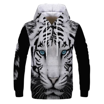 Mænd ' s Sweatshirt Sjove 3D-Tiger, Løve Mode Plus Størrelse S-4XL Dyr Trykte Unisex Pullovere