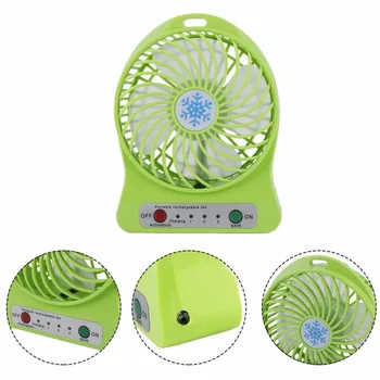 Sommeren Bærbare Mini-Fan 3 trins Justerbar Fans Til Hjemmet OfficeDesk Bruser Travel USB-Genopladelige Blæser Med LED Lys Håndholdte