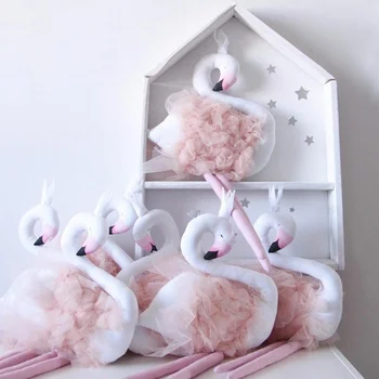 Håndlavet Pink Flamingo Legetøj Fyldte Baby Dukker Baby Bed Dekoration Børn Gave