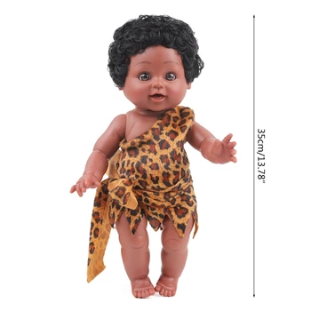 35 cm Sort Dukke Afrikansk Pige Naturtro Babyer Spiller Dukker Naturtro Mode Kid Legetøj 54DA