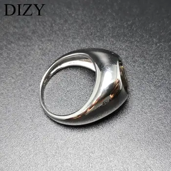 DIZY Runde 3.5 CT Naturlige Smoky Quartz Massiv 925 Sterling Sølv Ædelsten Ring for Kvinder Gave Bryllup Engagement Smykker
