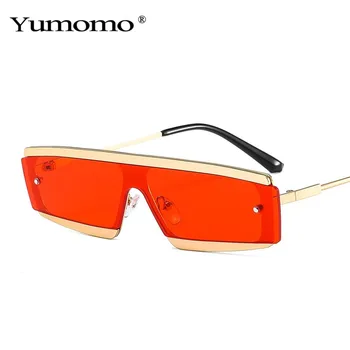 2021 Mode Rektangel, hvis Ene Stykke Solbriller Kvinder Vintage Semi-Uindfattede Klare Hav Linse Brille Mænd Sol Briller Nuancer UV400