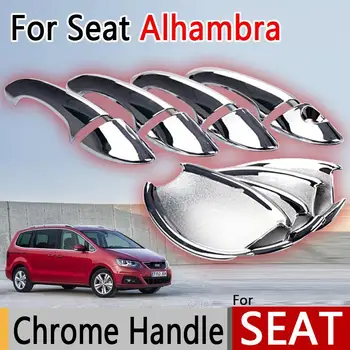 For SEAT Alhambra Mk2 (7N) Krom dørhåndtag Dække 2010-2016 ABS Plast Bil Styling Tilbehør