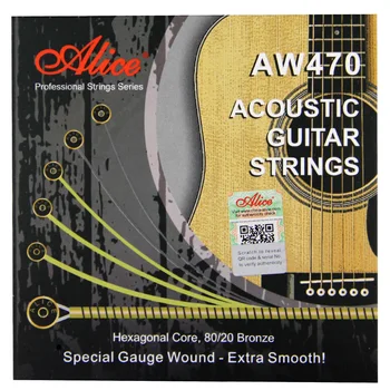 Guitar tilbehør Alice Akustisk Guitar strenge AW475/AW470 Sekskantet Core Særlig Sporvidde Sår-Ekstra Glat