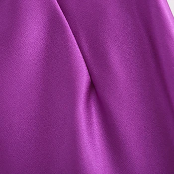 Kvinder sommeren silke satin casual lilla blød lange nederdele kvindelige smarte 2020 høj talje havfrue nederdel faldas mujer moda 2020