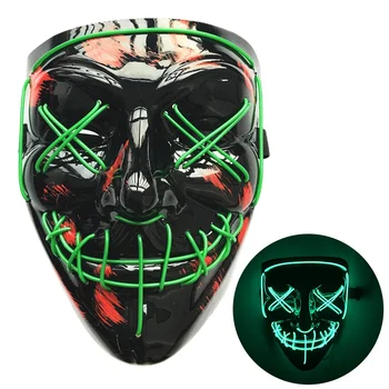 Halloween Maske LED Maske Lys Op Fest Masker Neon Maska Cosplay Mascara Horror Mascarillas Glød I Mørke Masque masker