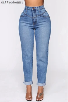 Høj Talje Nødlidende Jeans Kvinder 2020 Vintage Straight Leg Harem Bukser Kæreste Denim Bukser, Casual Bukser Efteråret Mødre Jeans