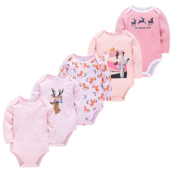 Baby Body Fashion 5pieces/masse Nyfødte Krop Baby Lange Ærmer Overalls Spædbarn Dreng Pige Jumpsuit børne tøj, Pyjamas bebe