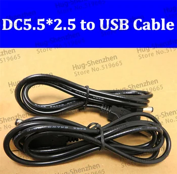 10stk/meget Høj Kvalitet USB 2.0 mandlige Strømforsyning Opladning Kabel til DC-5.5x2.5mm male Stik Ledning