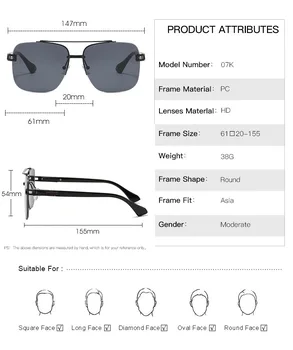 Nye Luksus Mærke Minimalistisk Retro Mænds Metal Luftfart Solbriller MACH SEKS Mode Trend Rammeløse Kvinder Solbriller UV400 De Sol