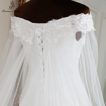 Real foto, Real video havfrue brudekjole med lange sjal 2020 ægteskab kjole robe de mariee vestidos de novia sereia