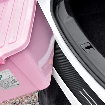 Bil Carbon Fiber Kuffert bagtrop Bumper Plate Protector Klistermærke Til For Volvo Rdesign S40 S60 S90 XC40 XC60 V50 V60 V90 T6