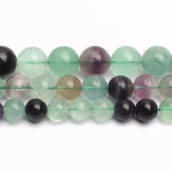 Naturlige Farverige Fluorit Runde perler til smykker af Armbånd ,Halskæde, hvilket gør 15inches/strand4/6/8/10/12mm