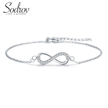 Sodrov Sølv Armbånd Smykker 925 Sterling Sølv For Kvinder Chain & Link Fine Geometriske Heldig Ubegrænset Chian Sølv Armbånd