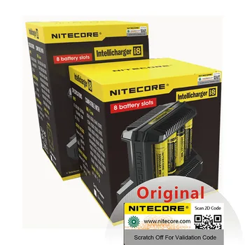 Nitecore i8 Intelligent Oplader 8 Slots 4A Output Smart Batteri Oplader til IMR18650 16340 10440 AA AAA 14500 26650 og USB