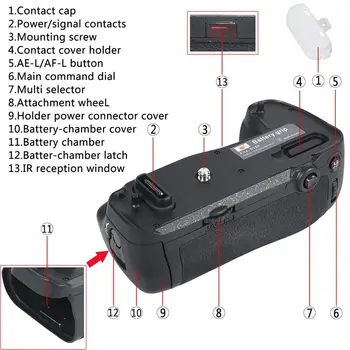 Pro Ir Fjernbetjening Mb-D16 Vertikalt Batterigreb For Nikon D750 Slr Digital Kamera Som En-El15