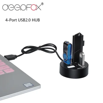 DeepFox Høj Hastighed 4-Port USB 2.0 Multi-HUB Splitter Udvidelse Rund 4-Port USB 2.0 Multi-Hub Adapter Til Stationære PC