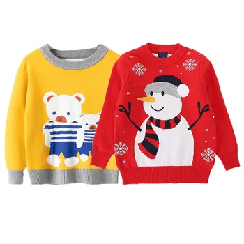 Børn Sweater 2020 Efteråret Tegnefilm Jul Pullover Strikke Varme Trøjer Fødselsdag Kostume Piger Drenge Udskrivning Trøjer Tøj