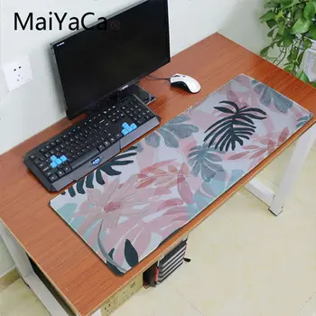 Maiyaca Tropiske blade pink flamingo gaming Musemåtte stor musemåtte computer, skrivebord, mat for alfombrilla gaming pad mus muismat