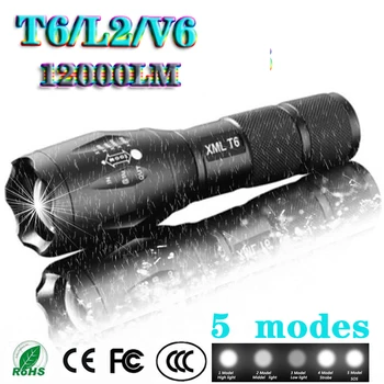 Z45 Ultra Lyse Led Lommelygte Vandtæt Lommelygte T6/L2/V6 zoomable 5 Tilstande tactiacl lommelygte, til jagt bruge 18650 batteri