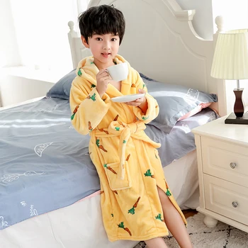 Børn Badeværelse for Drenge Forår Vinter Livlige Dyr Print Pyjamas Varm Børn Pyjama Teenager Drenge Badekåbe Svømning Tøj