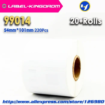 20 Ruller Dymo 99014 Kompatibel Label 54 mm*101mm 220Pcs/Rulle Hvid Kompatibel for LabelWriter 450Turbo Printer
