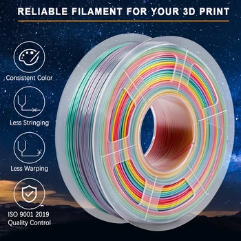 3D-Printer Rainbow PLA Filament 1.75 mm 1 kg 3D-Print Materiale Til Nye Ankomster Rainbow Filament Plast Ingen Boble