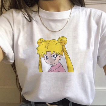 Sailor Moon 2020 Sommeren Nye Mode T-Shirt Kvinder Harajuku Korte Ærmer Sjov T-Shirt Sød Kat Tshirt Tegnefilm Femmes Tee Tøj