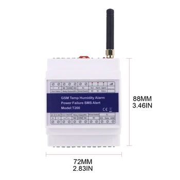 GSM 3G 4G Temperatur Luftfugtighed Strømforsyning Status Overvågning Relæ T200 SMS Alarm 35ED