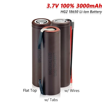 18650-HG2 High Drain 3,7 V 3000mAh Batteri Li-ion 20A For LED Lommelygte 2stk High Drain 3,7 V 18650 Genopladeligt Batteri