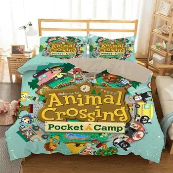 Animal Crossing 3d-Sengetøj Sæt Voksen Børn Duvet Cover Sæt Tvilling, Fuld, Dronning King Size Sengetøj Sengetøj Dropshipping