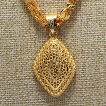 Dubai Smykker Sæt til Kvinder Guld Farve Etiopiske Vedhæng Halskæder, Øreringe mellemøstlige Arabiske Afrikansk Bryllup Smykker