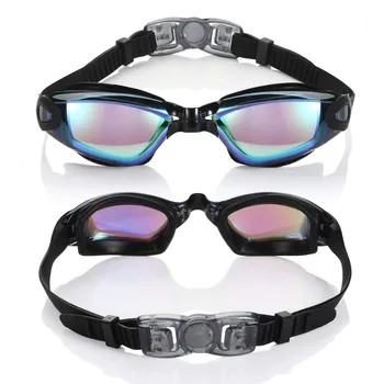 Professionel Silikone Svømning Beskyttelsesbriller, Anti-tåge UV-Justerbar Svømning Briller Kvinder, Mænd, teenagere Svømme Dykning