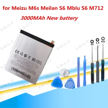 Høj Kvalitet 3000mAh BA712 Batteri til Meizu M6s Meilan S6 Mblu S6 M712Q/M/C M712H Høj Kvalitet Batteri+Sporing + værktøjer